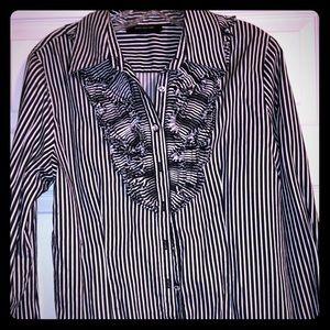 Jones New York Ruffle Button Up